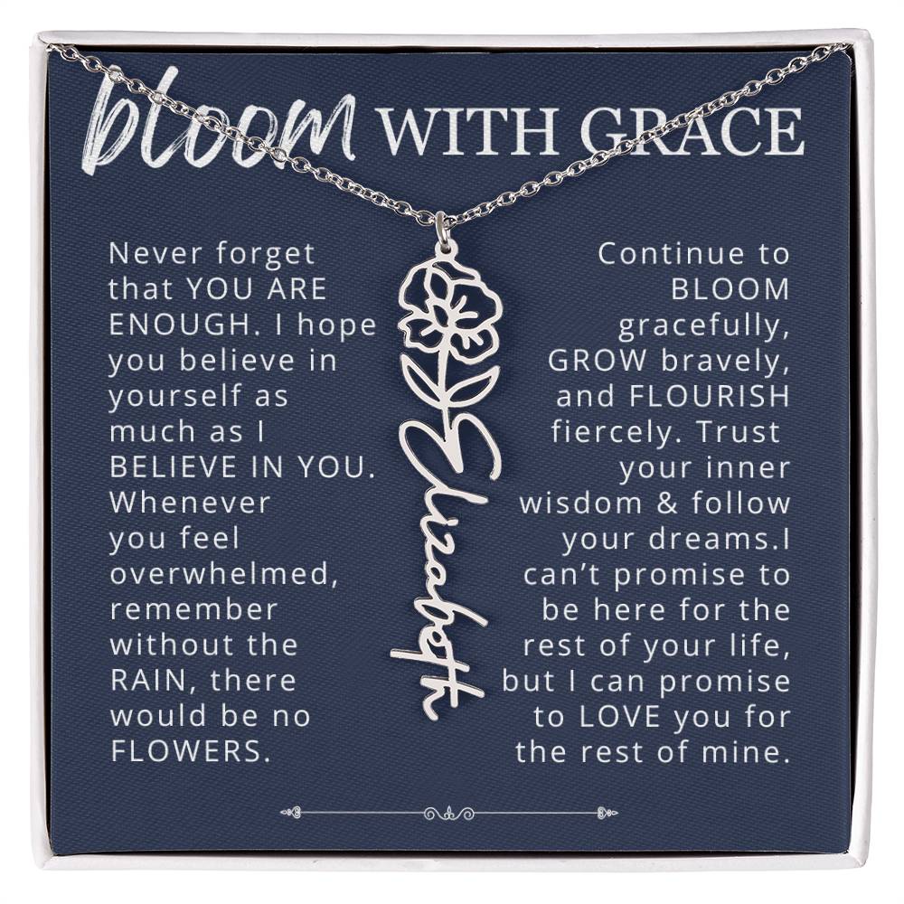 Bloom With Grace Encouragement Gift for Daughter, Granddaughter, Niece from Mom, Dad, Grandma, Aunt