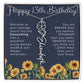 13th Birthday Gift Birth Month Flower Necklace