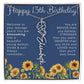 13th Birthday Gift for Her Floral Name Necklace