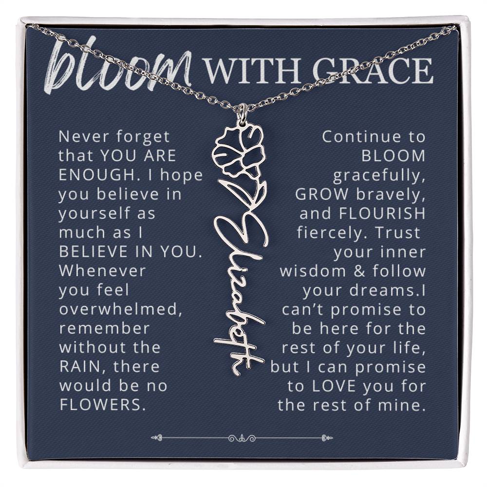 Bloom With Grace Encouragement Gift for Daughter, Granddaughter, Niece from Mom, Dad, Grandma, Aunt