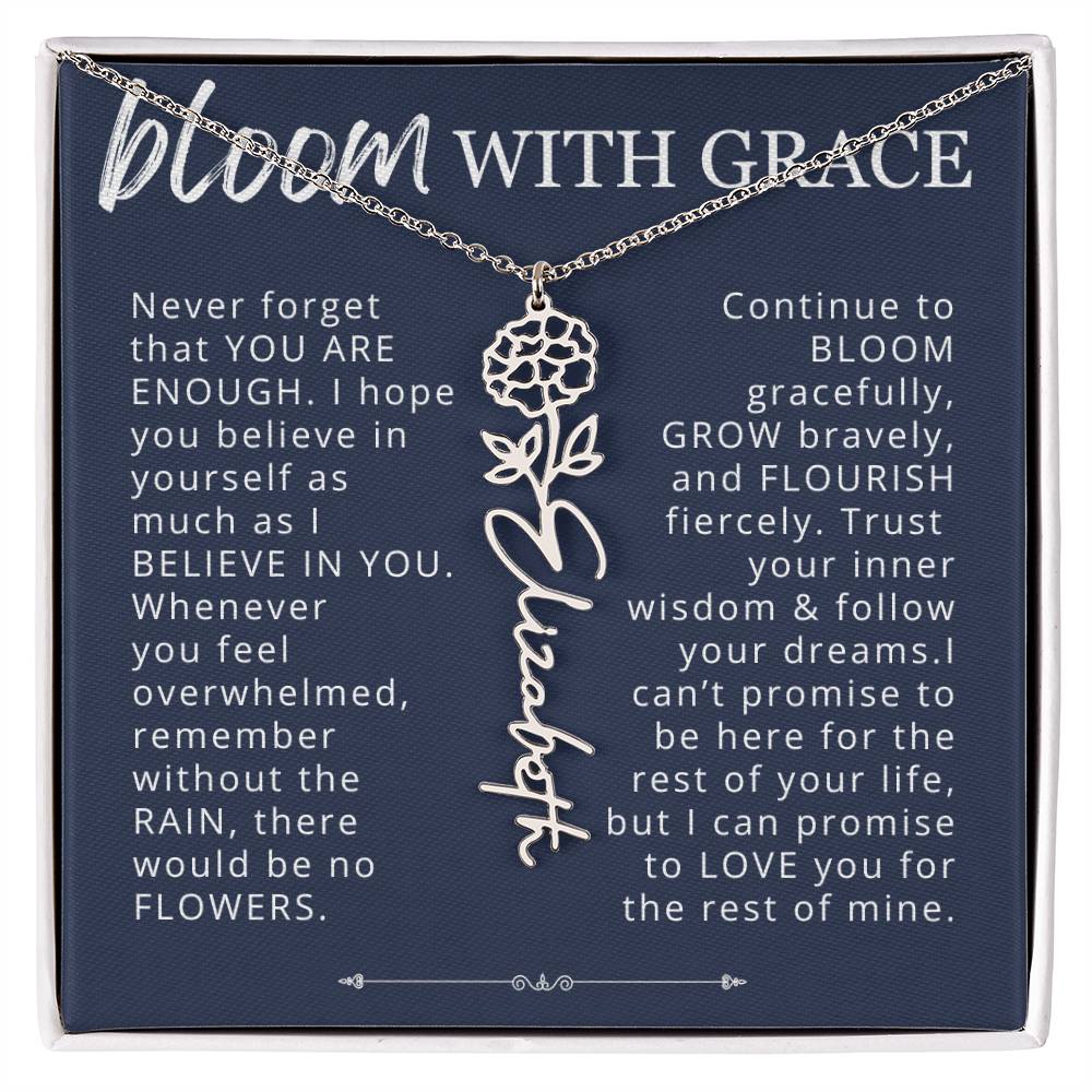 Bloom With Grace Encouragement Gift for Daughter, Granddaughter, Niece from Mom, Dad, Grandma, Aunt