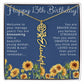 13th Birthday Gift for Her Floral Name Necklace