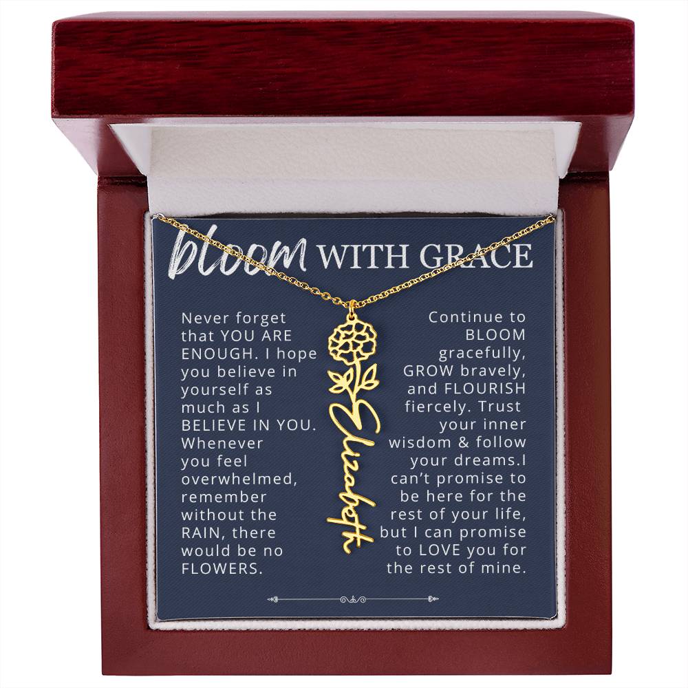 Bloom With Grace Encouragement Gift for Daughter, Granddaughter, Niece from Mom, Dad, Grandma, Aunt