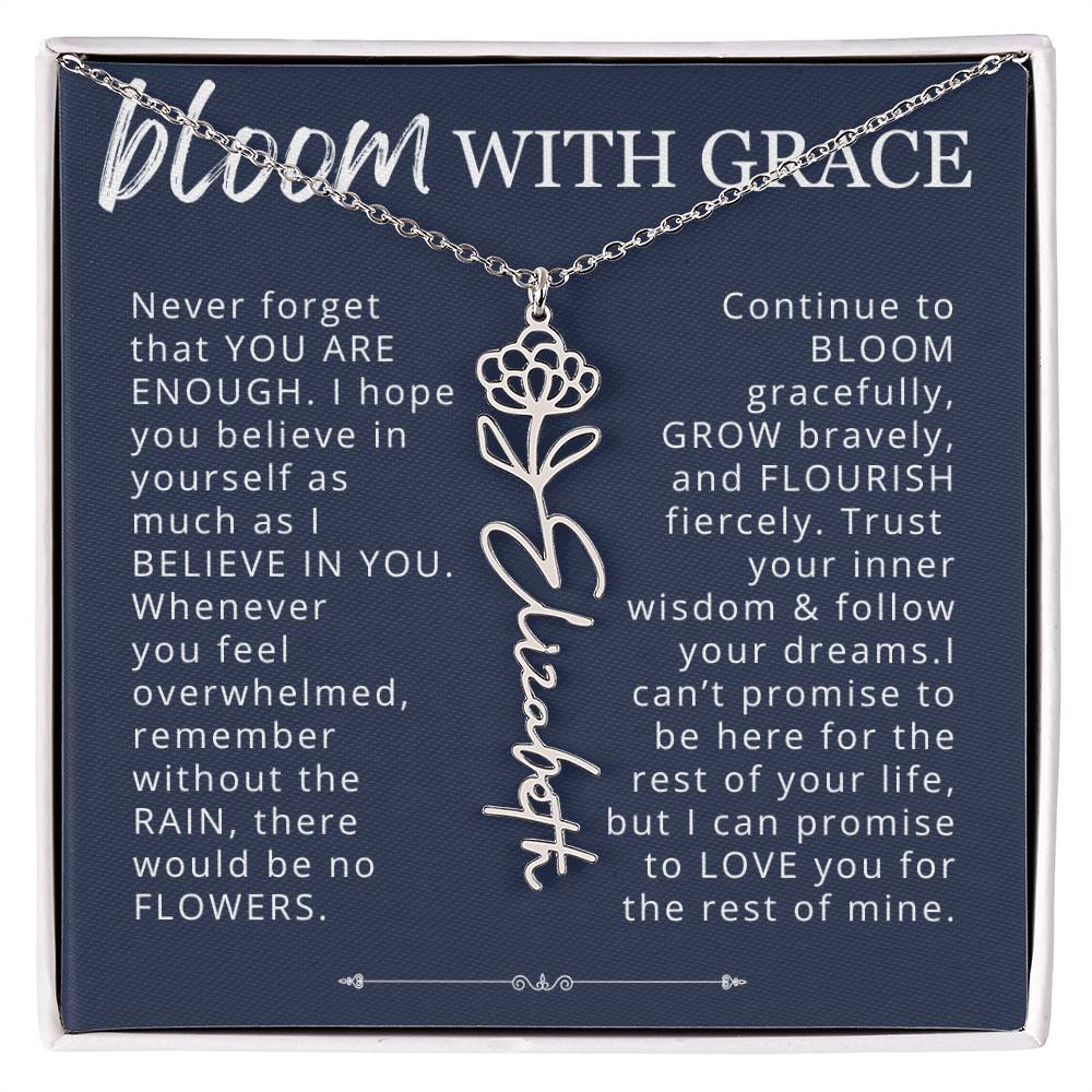 Bloom With Grace Encouragement Gift for Daughter, Granddaughter, Niece from Mom, Dad, Grandma, Aunt