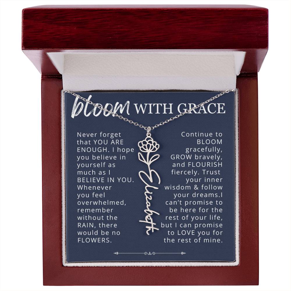 Bloom With Grace Encouragement Gift for Daughter, Granddaughter, Niece from Mom, Dad, Grandma, Aunt