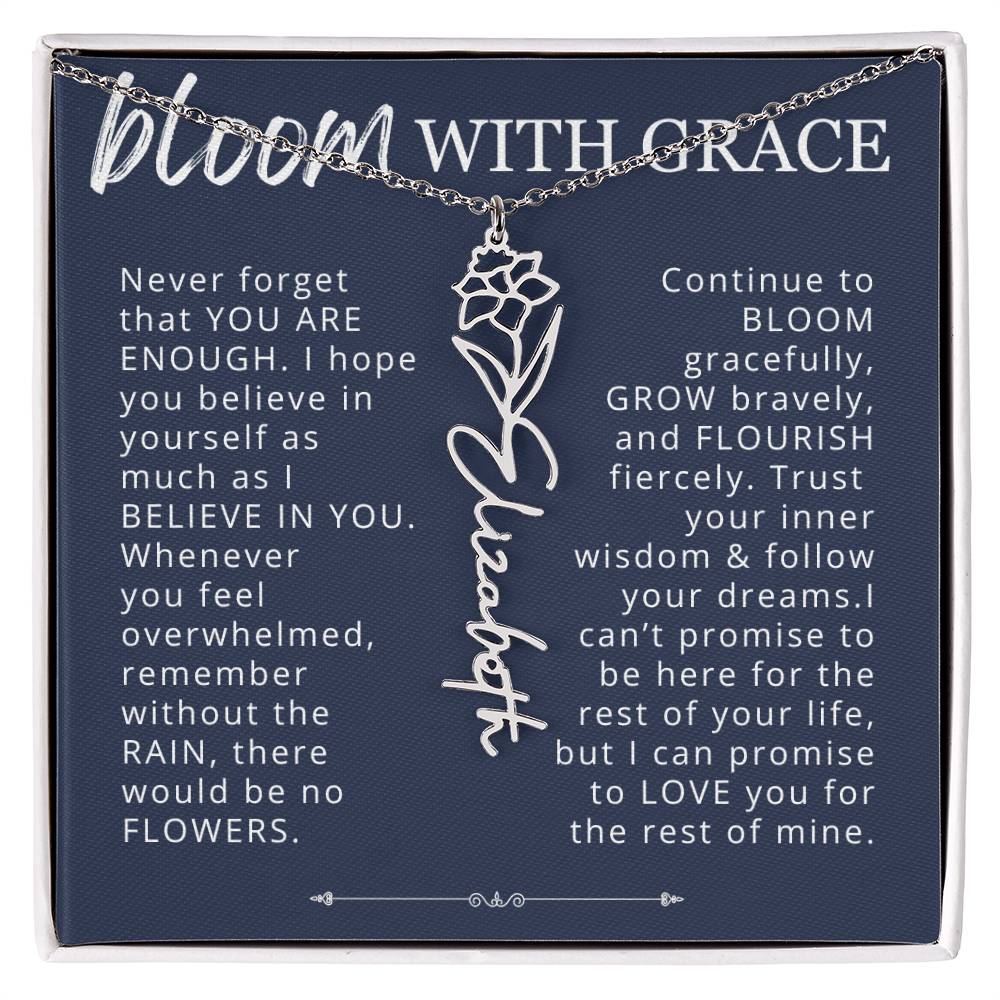 Bloom With Grace Encouragement Gift for Daughter, Granddaughter, Niece from Mom, Dad, Grandma, Aunt