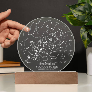 Personalized Sober Anniversary Gift Custom Star Map By Date