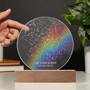 Custom Rainbow Night Sky Star Map, Gay Husband Anniversary Gift, Lesbian Anniversary Gift, LGBTQ Wedding Gay Couple Anniversary Engaged Gift