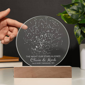 Star Map Night Light Personalized Constellation Map |  Star Map Art | For Her | Stars Chart Anniversary Gift | Star Map Poster | Night Sky