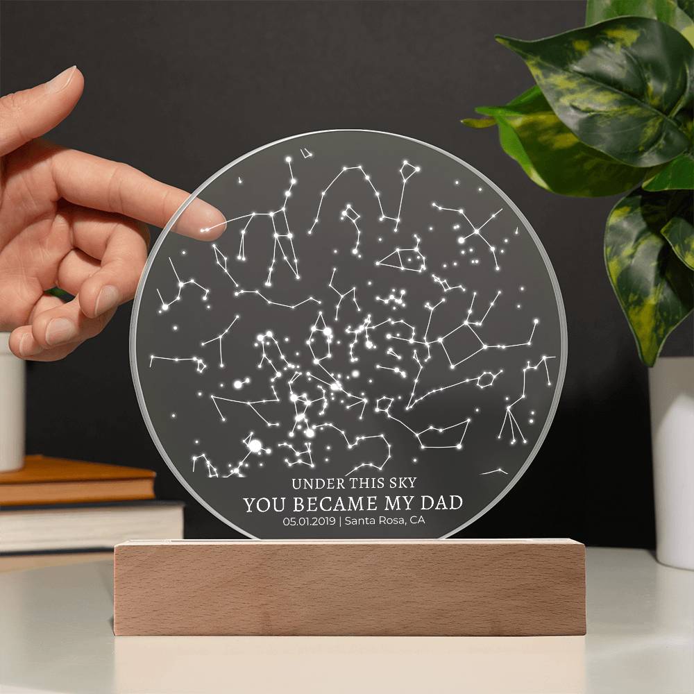 The Day You Became My Dad Custom Star Map - First Time Dad Christmas Gift, Night Sky By Date Print New Dad Birthday Gift