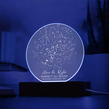 Where it all Began Anniversary Gift Star Map Night Light