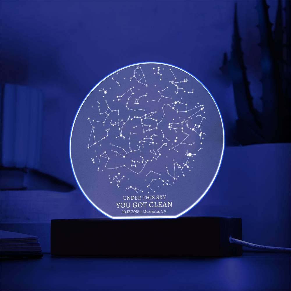 Under These Stars You Got Clean Addiction Recovery Gift for Men Women NA