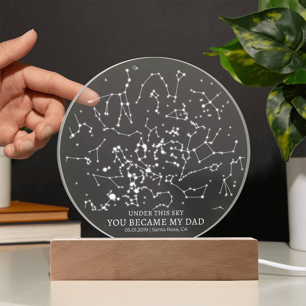 The Day You Became My Dad Custom Star Map - First Time Dad Christmas Gift, Night Sky By Date Print New Dad Birthday Gift