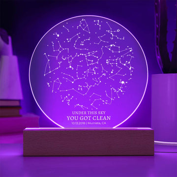 Under These Stars You Got Clean Addiction Recovery Gift for Men Women NA