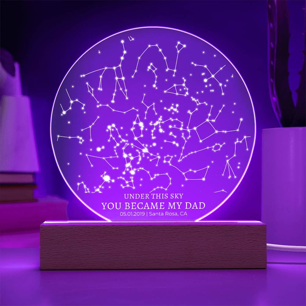 The Day You Became My Dad Custom Star Map - First Time Dad Christmas Gift, Night Sky By Date Print New Dad Birthday Gift