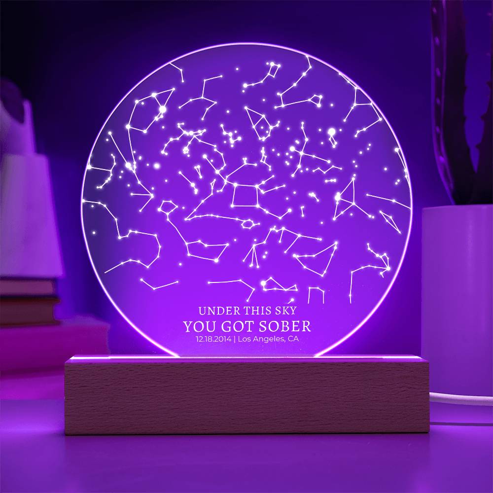 Sobriety Date Custom Star Map Sobriety Gift For Him For Her Recovery Gift Addiction Recovery 1 Year Sober Gift Sober Anniversary Gift Women