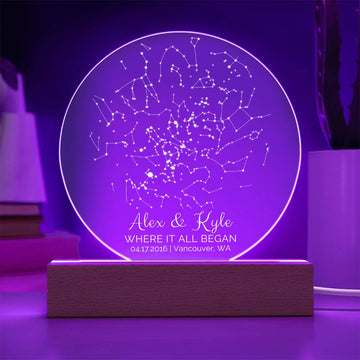 Where it all Began Anniversary Gift Star Map Night Light