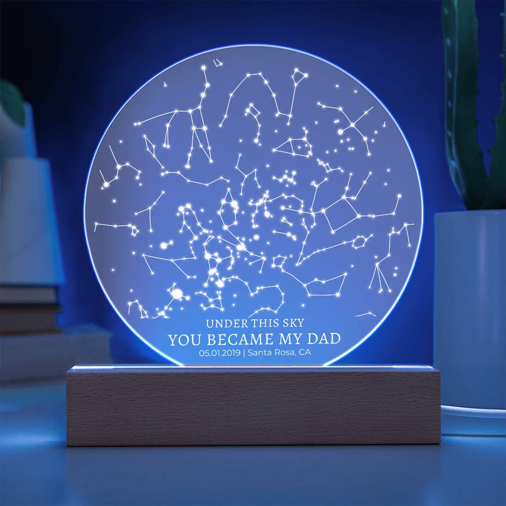 The Day You Became My Dad Custom Star Map - First Time Dad Christmas Gift, Night Sky By Date Print New Dad Birthday Gift