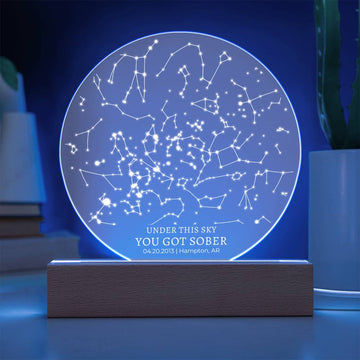 Personalized Sober Anniversary Gift Custom Star Map By Date