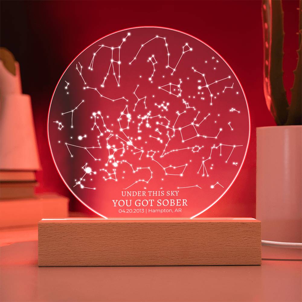 Personalized Sober Anniversary Gift Custom Star Map By Date