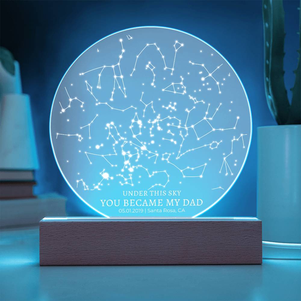 The Day You Became My Dad Custom Star Map - First Time Dad Christmas Gift, Night Sky By Date Print New Dad Birthday Gift