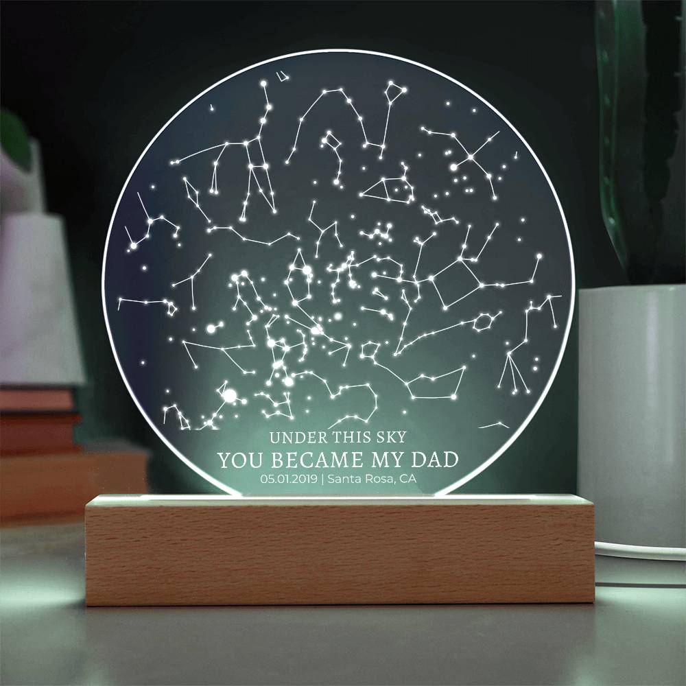 The Day You Became My Dad Custom Star Map - First Time Dad Christmas Gift, Night Sky By Date Print New Dad Birthday Gift