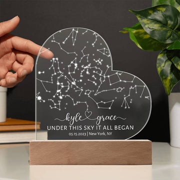 Custom Star Map By Date Night We Met Anniversary Gift, Couples Night Sky Wedding Gift, Personalized Constellation Map, Personalised Gift