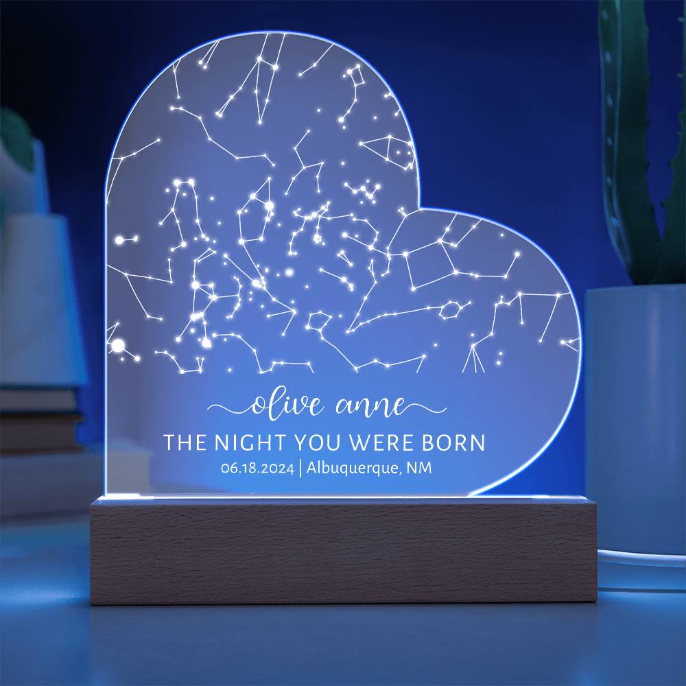 Custom Star Map By Date Night You Were Born, New Baby Gift, Stars The Night Sky, Stars Above Map, Wedding Constellation Gift Birthday Gift Idea