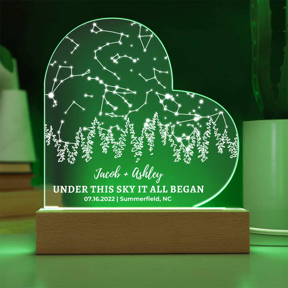 Personalized Star Map LED Light - Romantic Anniversary Gift for Nature Lovers - Custom Night Sky Wedding Keepsake - Christmas Gift for Her