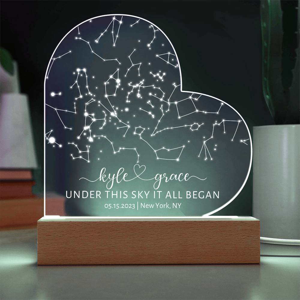 Custom Star Map By Date Night We Met Anniversary Gift, Couples Night Sky Wedding Gift, Personalized Constellation Map, Personalised Gift