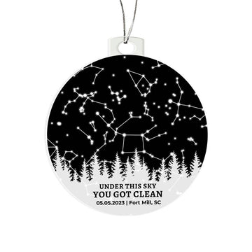 Personalized Addiction Recovery Star Map By Date Ornament