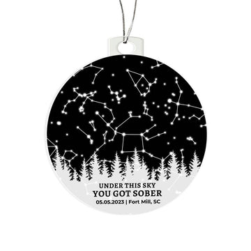 Sobriety Anniversary Custom Star Map By Date