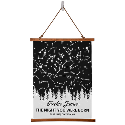Custom Star Map Birthday Gift, Personal Keepsake Gift for Son or Daughter Gift from Mom and Dad,  Nature  Stars Birthday Map