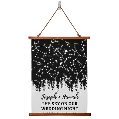 Custom Night Sky Print Rustic Wedding Gift Personalized Star Map By Date Forest Sky Print Custom Rustic Wedding Gift Under These Stars