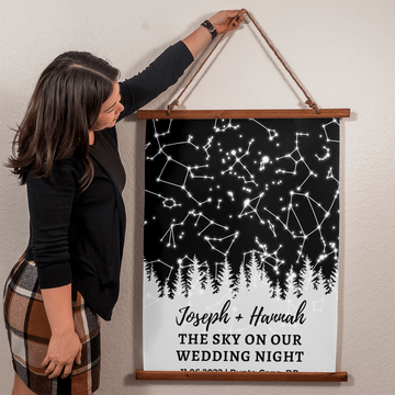 Custom Night Sky Print Rustic Wedding Gift Personalized Star Map By Date Forest Sky Print Custom Rustic Wedding Gift Under These Stars