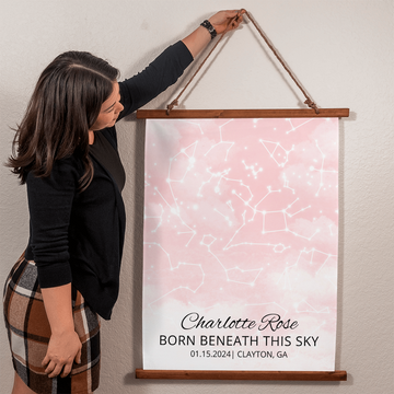 Personalized Constellation Map Star Map Gift for Nursery, Girl, Daughter, Boy, Him, Baby Shower, Dad, Mom, Her, Birthday