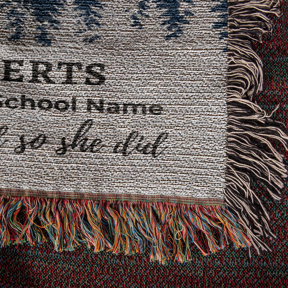 Personalized Graduation Gift for Her Woven Blanket