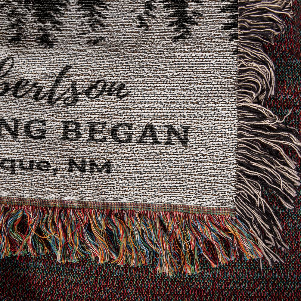 Personalized Star Map By Date Woven Blanket | Couples Gift Cotton Anniversary Gift For Him