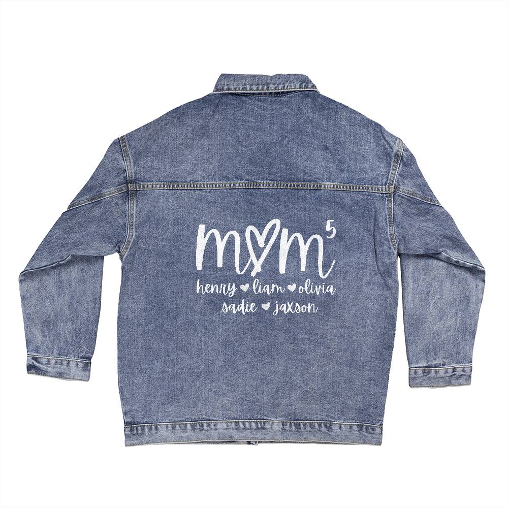 Custom Mom Gift Personalized Kid's Name Jean Jacket