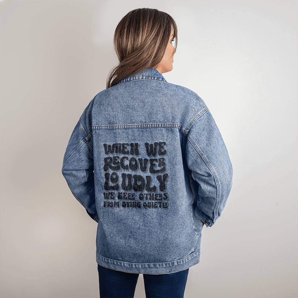 Recovery Jean Jacket Sobriety Gift for Women Sober Gift for Her Gift for Sponsor Recovery Gifts Sobriety Gifts Sober Mom