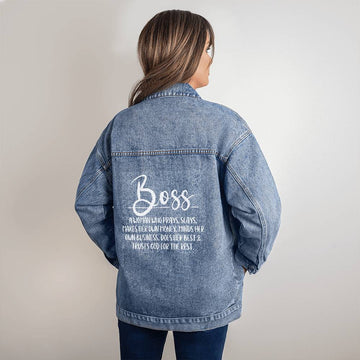 Christian Gift for Boss Jean Jacket Entrepreneur Gift for Her Gift for Mom Mother's Day Gift