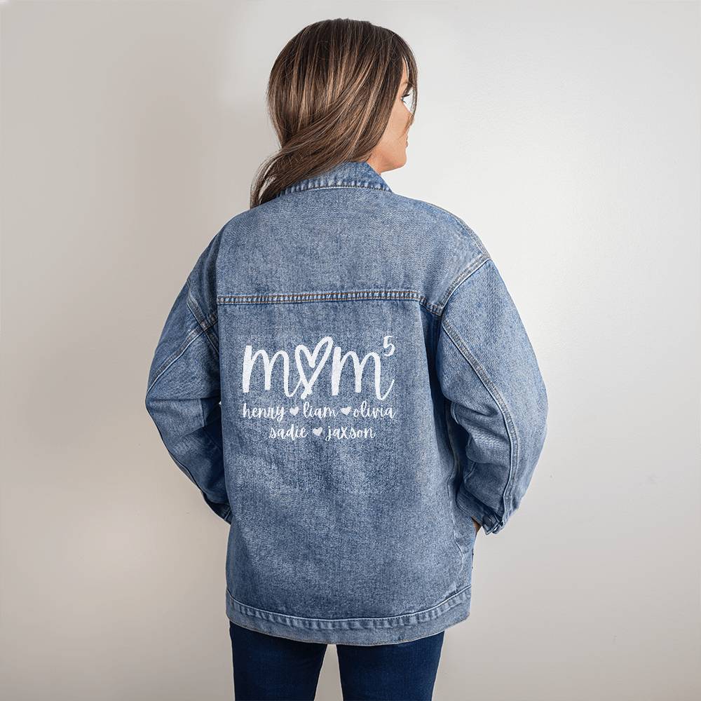 Custom Mom Gift Personalized Kid's Name Jean Jacket