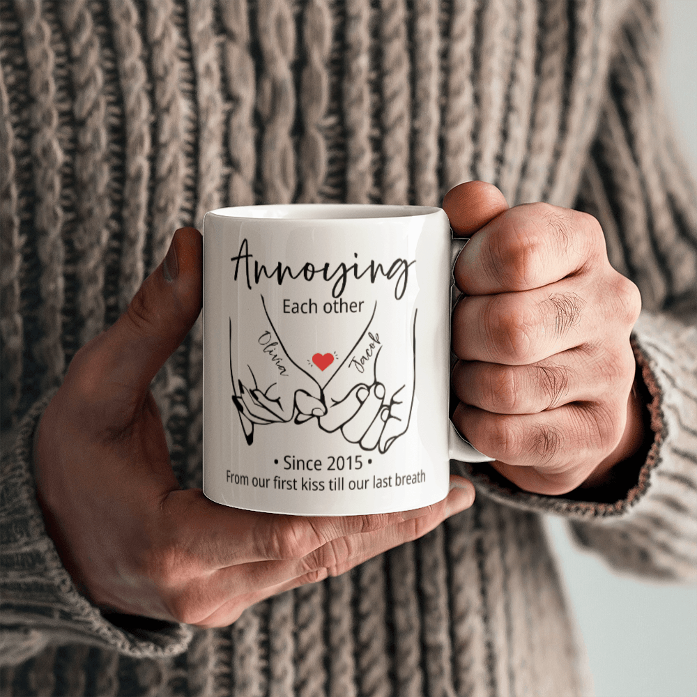 Personalized Couples Mug with Names and Anniversary Year – Perfect Anniversary or Christmas Gift