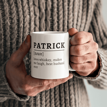 Personalized Name Definition Mug – Custom Gift for Husband, Wife, or Friend