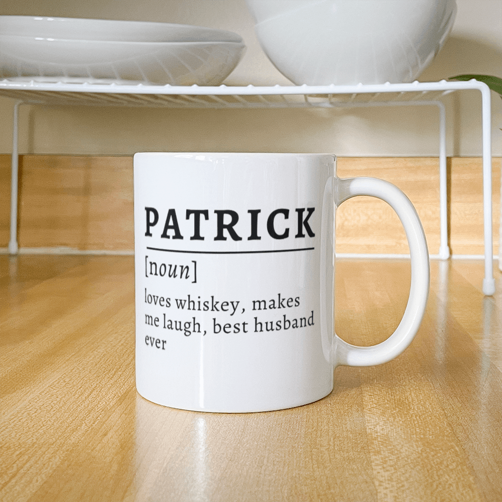 Personalized Name Definition Mug – Custom Gift for Husband, Wife, or Friend