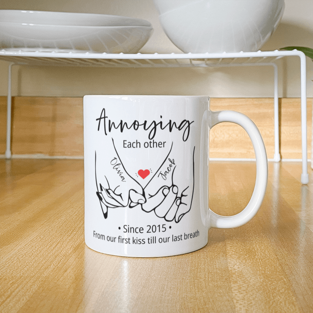 Personalized Couples Mug with Names and Anniversary Year – Perfect Anniversary or Christmas Gift