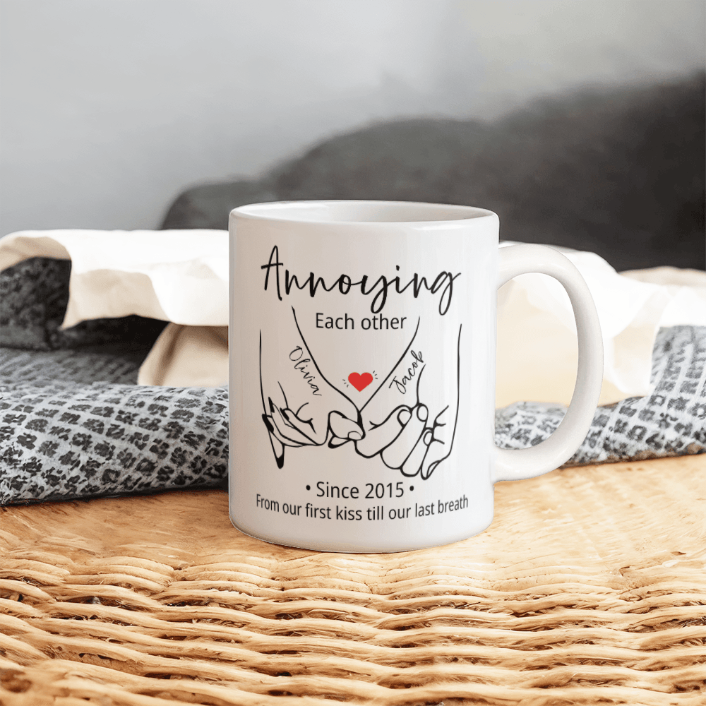 Personalized Couples Mug with Names and Anniversary Year – Perfect Anniversary or Christmas Gift