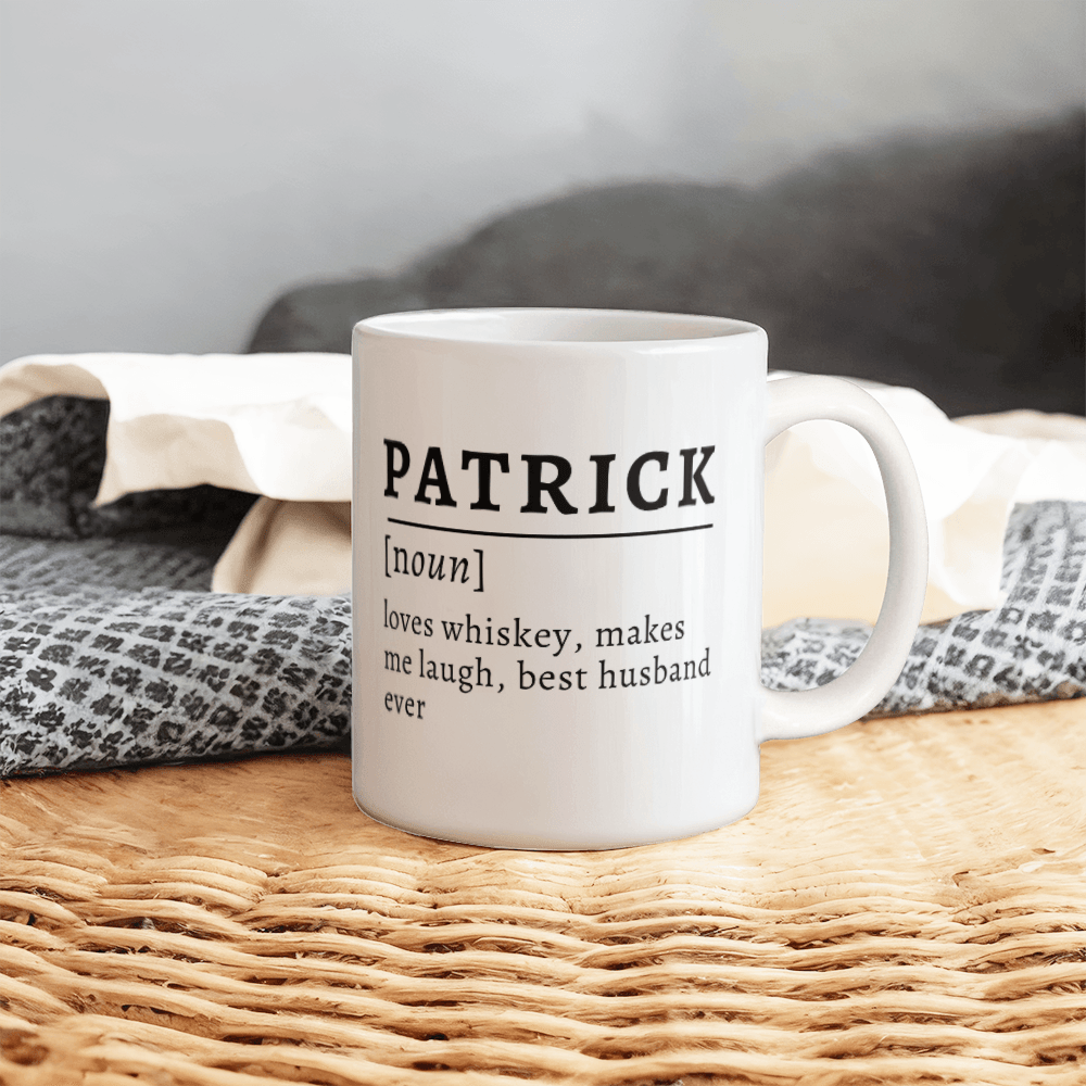 Personalized Name Definition Mug – Custom Gift for Husband, Wife, or Friend