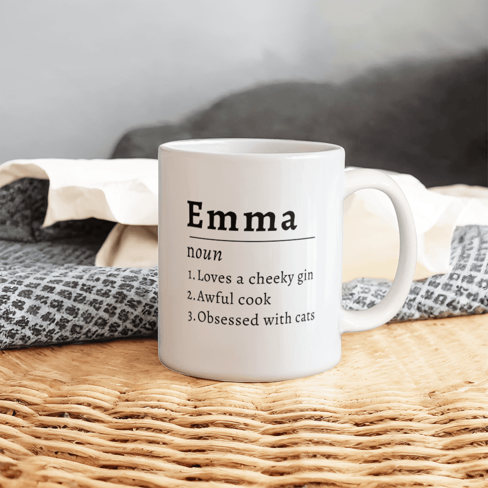 Personalized Name Definition Mug – Custom Gift for Him or Her