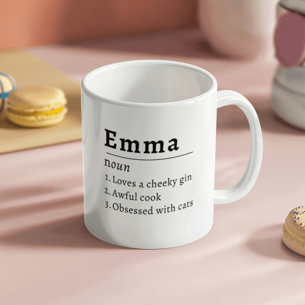 Personalized Name Definition Mug – Custom Gift for Him or Her